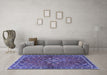 Machine Washable Persian Blue Traditional Rug in a Living Room, wshtr2819blu