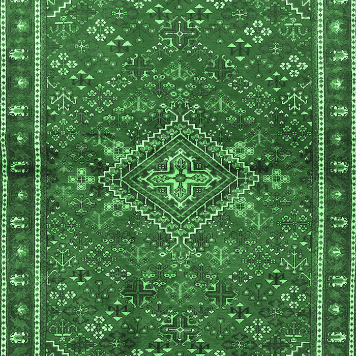 Machine Washable Persian Emerald Green Traditional Area Rugs, wshtr2819emgrn