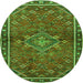 Square Persian Green Traditional Rug, tr2819grn