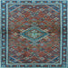 Square Persian Light Blue Traditional Rug, tr2819lblu