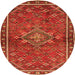 Machine Washable Persian Orange Traditional Area Rugs, wshtr2819org