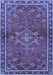 Machine Washable Persian Blue Traditional Rug, wshtr2819blu