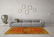 Machine Washable Persian Yellow Traditional Rug in a Living Room, wshtr2819yw