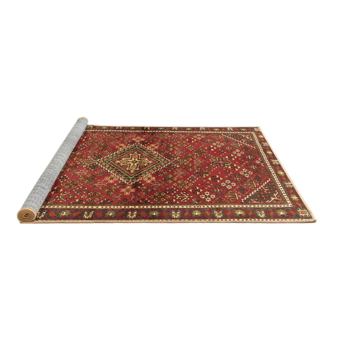 Sideview of Machine Washable Persian Brown Traditional Rug, wshtr2819brn