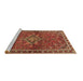 Sideview of Machine Washable Persian Brown Traditional Rug, wshtr2819brn