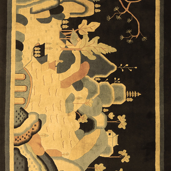 Oriental Brown Asian Inspired Rug, tr281brn