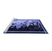 Sideview of Machine Washable Oriental Blue Asian Inspired Rug, wshtr281blu