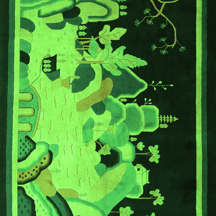 Oriental Green Asian Inspired Rug, tr281grn