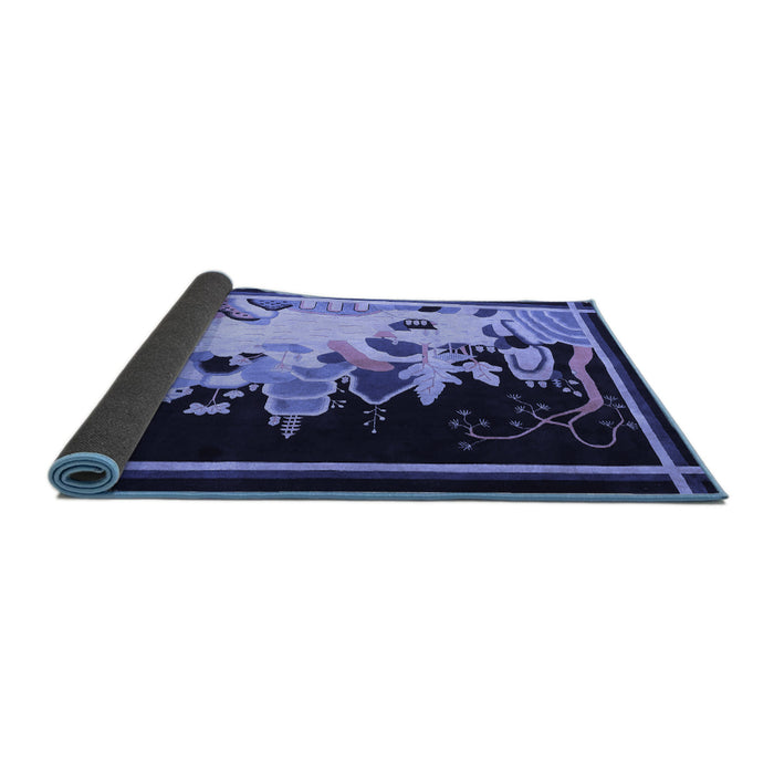 Sideview of Oriental Blue Asian Inspired Rug, tr281blu