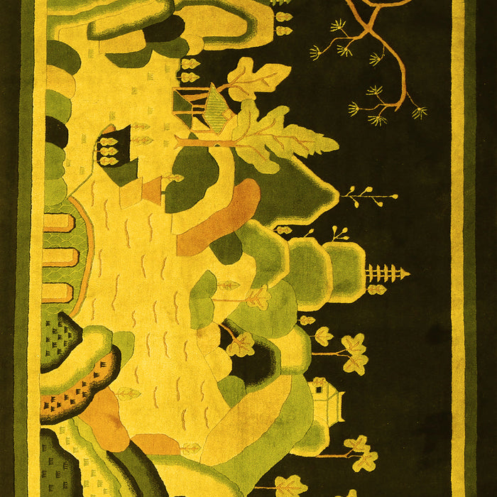 Oriental Yellow Asian Inspired Rug, tr281yw