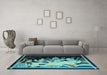 Machine Washable Oriental Light Blue Asian Inspired Rug in a Living Room, wshtr281lblu