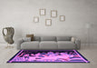 Machine Washable Oriental Purple Asian Inspired Area Rugs in a Living Room, wshtr281pur