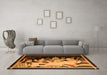 Machine Washable Oriental Orange Asian Inspired Area Rugs in a Living Room, wshtr281org