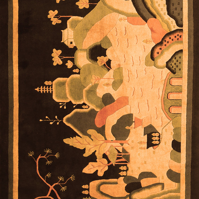 Oriental Orange Asian Inspired Rug, tr281org