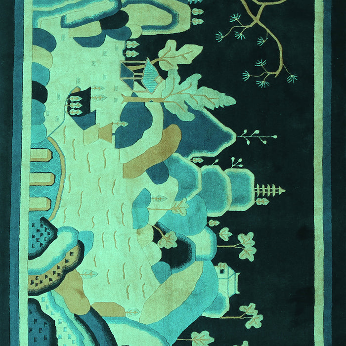 Oriental Turquoise Asian Inspired Rug, tr281turq