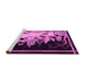 Sideview of Machine Washable Oriental Pink Asian Inspired Rug, wshtr281pnk