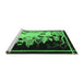 Sideview of Machine Washable Oriental Emerald Green Asian Inspired Area Rugs, wshtr281emgrn