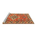 Sideview of Machine Washable Traditional Gold Rug, wshtr282