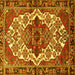 Square Persian Yellow Traditional Rug, tr2820yw