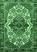 Machine Washable Persian Emerald Green Traditional Area Rugs, wshtr2820emgrn