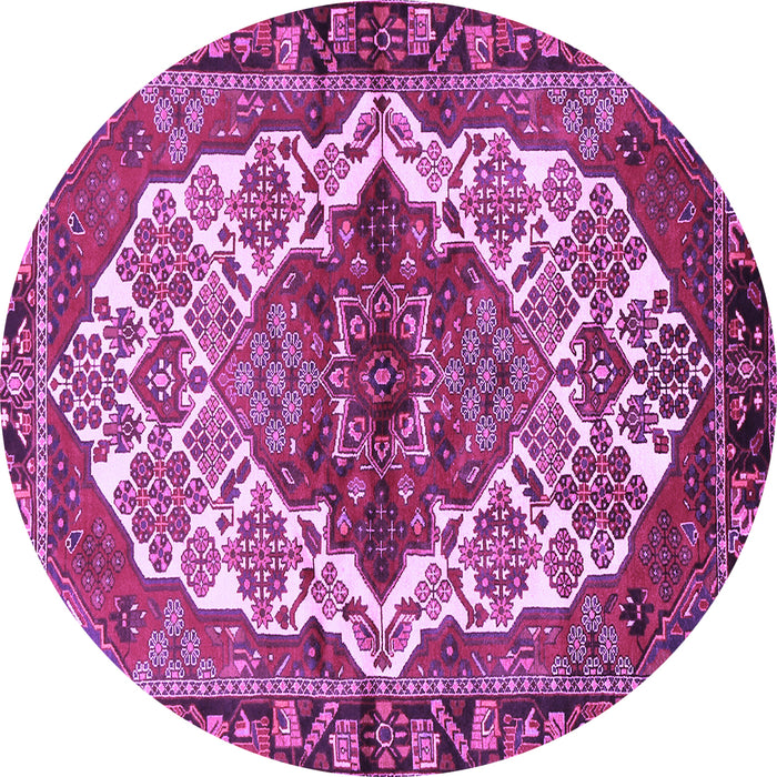Round Persian Purple Traditional Rug, tr2820pur