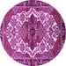 Round Persian Purple Traditional Rug, tr2820pur