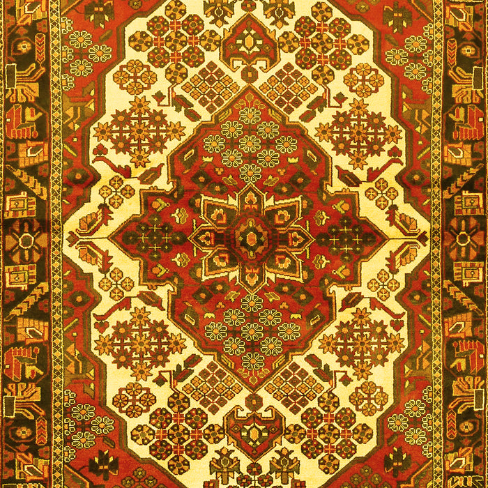 Machine Washable Persian Yellow Traditional Rug, wshtr2820yw