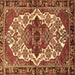 Square Persian Brown Traditional Rug, tr2820brn