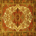 Square Machine Washable Persian Yellow Traditional Rug, wshtr2820yw