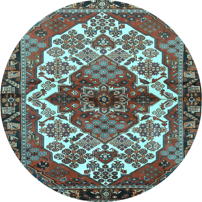 Round Persian Light Blue Traditional Rug, tr2820lblu