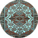 Round Persian Light Blue Traditional Rug, tr2820lblu