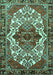 Machine Washable Persian Turquoise Traditional Area Rugs, wshtr2820turq