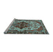 Sideview of Machine Washable Persian Light Blue Traditional Rug, wshtr2820lblu