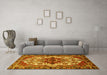 Machine Washable Persian Yellow Traditional Rug in a Living Room, wshtr2820yw