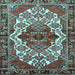 Square Persian Light Blue Traditional Rug, tr2820lblu