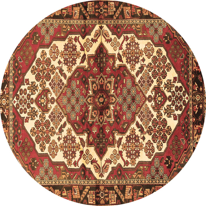 Round Machine Washable Persian Brown Traditional Rug, wshtr2820brn