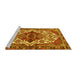 Sideview of Machine Washable Persian Yellow Traditional Rug, wshtr2820yw