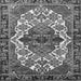 Round Machine Washable Persian Gray Traditional Rug, wshtr2820gry