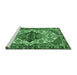 Sideview of Machine Washable Persian Emerald Green Traditional Area Rugs, wshtr2820emgrn