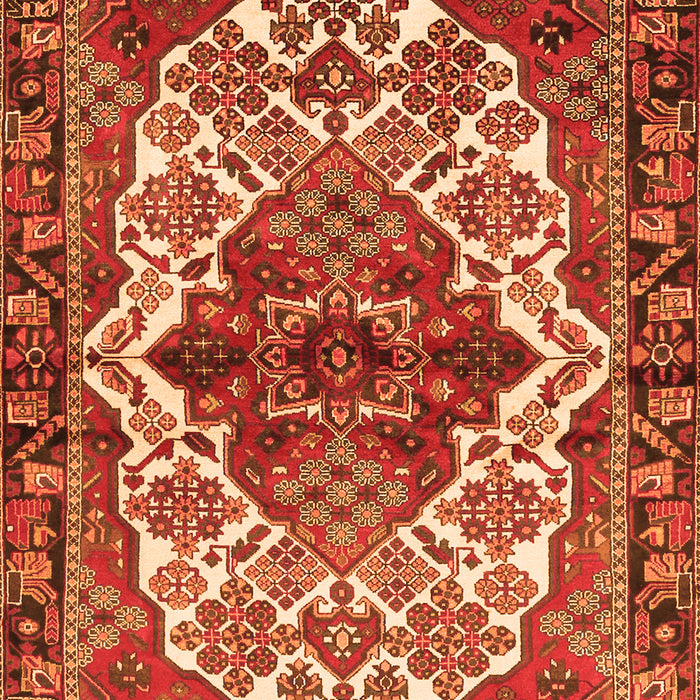 Serging Thickness of Machine Washable Persian Orange Traditional Area Rugs, wshtr2820org