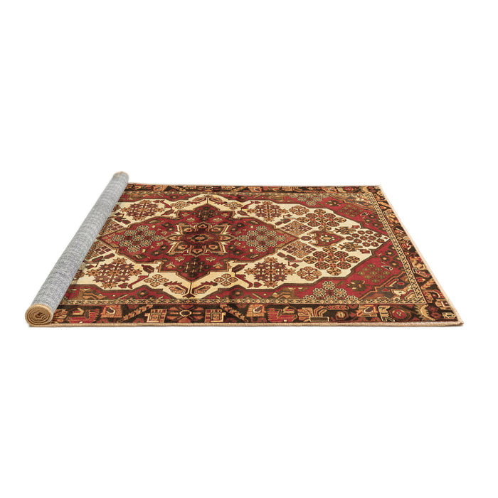 Sideview of Machine Washable Persian Brown Traditional Rug, wshtr2820brn