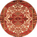 Machine Washable Persian Orange Traditional Area Rugs, wshtr2820org