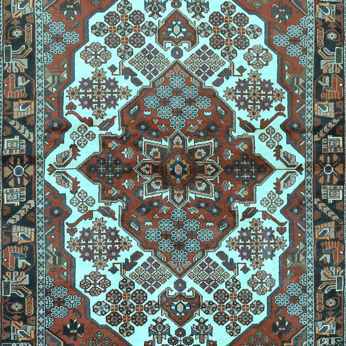 Machine Washable Persian Light Blue Traditional Rug, wshtr2820lblu