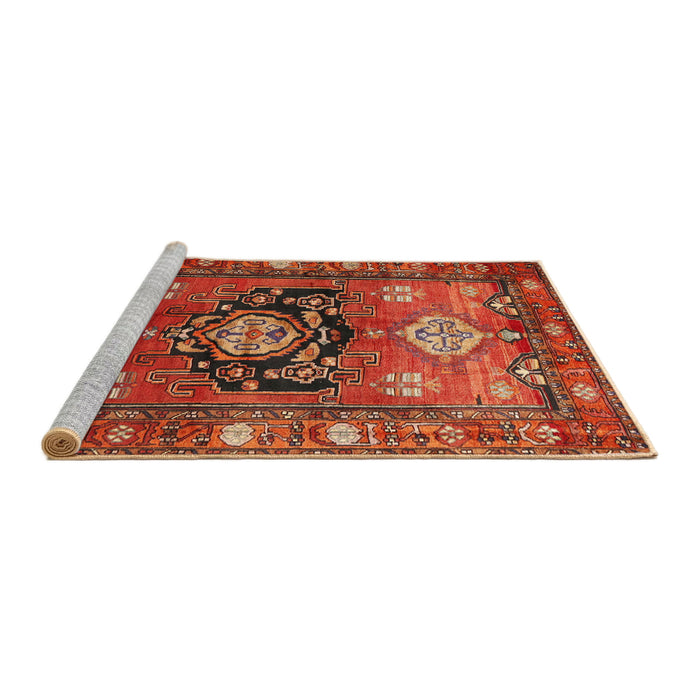 Sideview of Machine Washable Traditional Red Rug, wshtr2821