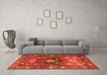 Machine Washable Persian Orange Traditional Area Rugs in a Living Room, wshtr2821org