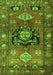 Serging Thickness of Machine Washable Persian Green Traditional Area Rugs, wshtr2821grn