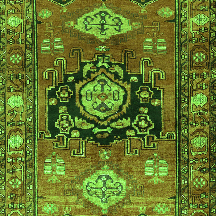 Serging Thickness of Machine Washable Persian Green Traditional Area Rugs, wshtr2821grn