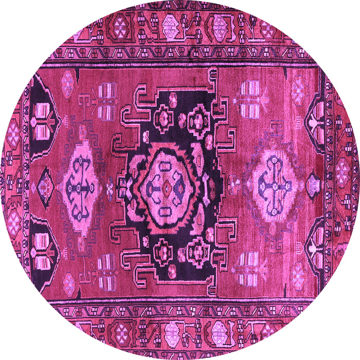 Round Persian Purple Traditional Rug, tr2821pur