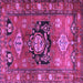 Square Machine Washable Persian Purple Traditional Area Rugs, wshtr2821pur