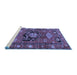 Sideview of Machine Washable Persian Blue Traditional Rug, wshtr2821blu